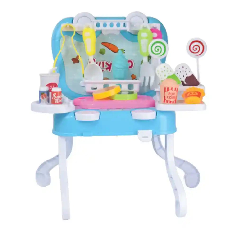 Plastic exquisite cooking car game with car paper and cold drink cup for kids set of 18 pieces - multi color - Safqqa Egypt