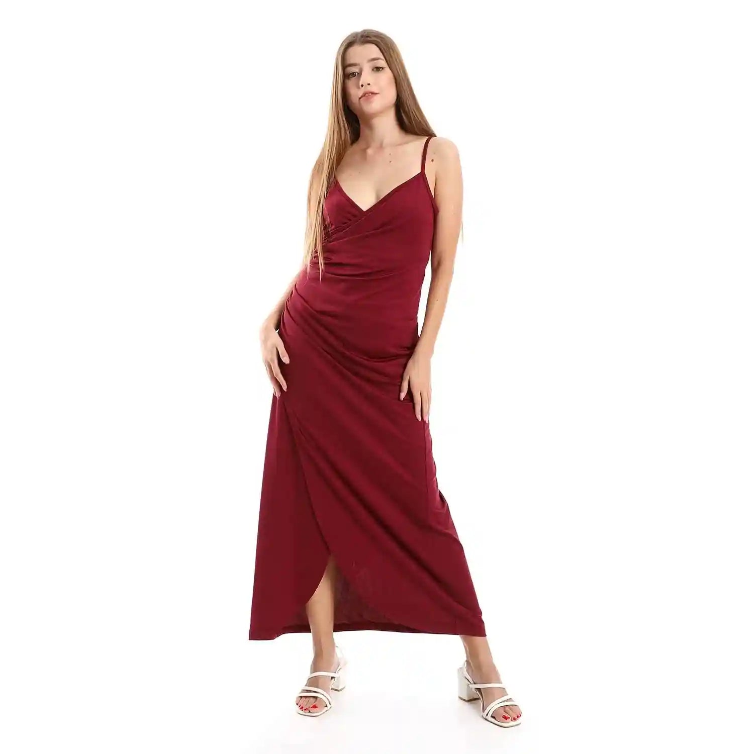 JAMILA Women Casual Dress With Drape And Side Slit DRESS - Safqqa Egypt