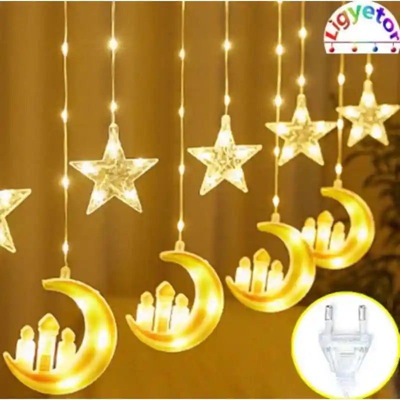 Ramadan Decoration Lamp, 8 Lighting Modes, Battery Operated Ramadan Lamp for Indoor Use, Curtains, Home, Party - Safqqa Egypt