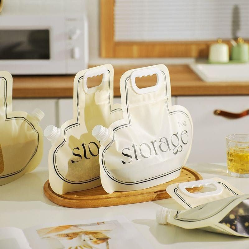 أكياس تخزين بقوليات من البوليستر، مقاس 34 سم × 20 سم، إغلاق بسوستة، متعددة الاستخدامات، تخزين فعال، استخدامات متعددة، قطعتان