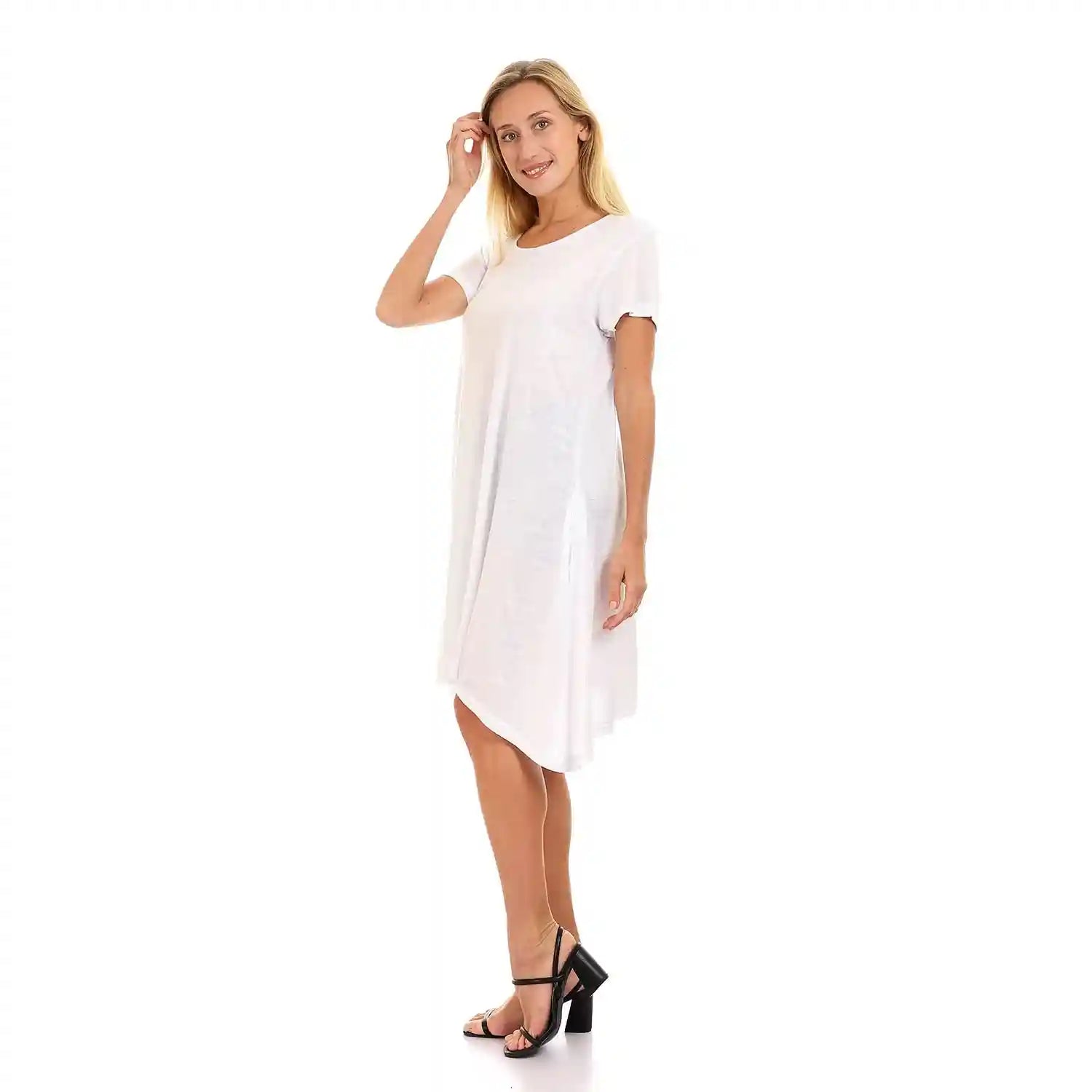 JAMILA Women Self Patterned Loose Short Dress DRESS - Safqqa Egypt