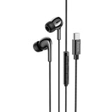 Hoco M91 - سماعات أذن سلكية من النوع C مع ميكروفون (الطول: 1.2 متر، القابس: النوع C)، متوافقة مع أجهزة Hawei وXiaomi وOnePlus - أسود سيراميك