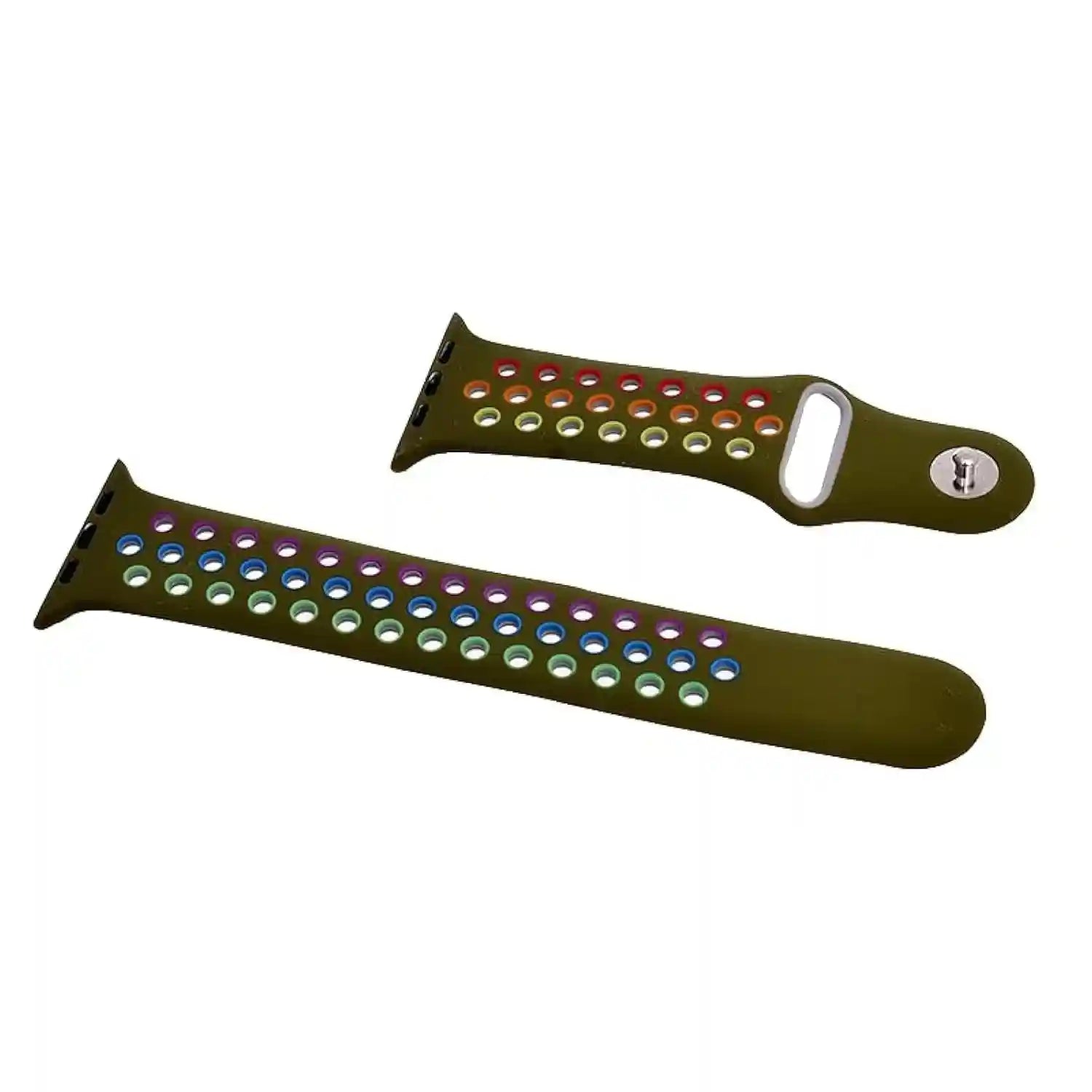 Generic Silicone Adjustable And Expandable Watch Strap With Holes Design For Unisex Compatible With Smart Watches 42/44L - Multi Color - Safqqa Egypt