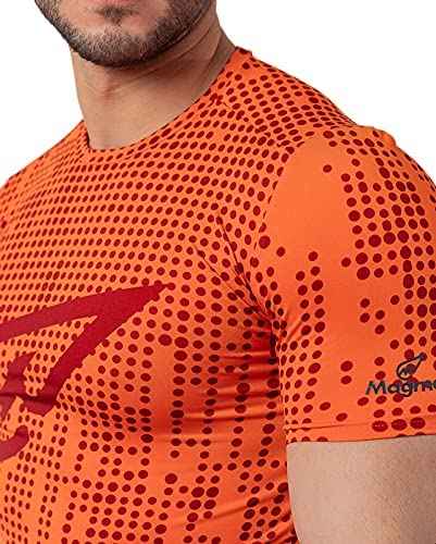 Magma Polyester Printed Round Neck Short Sleeves Sport T-Shirt for Men - Safqqa Egypt