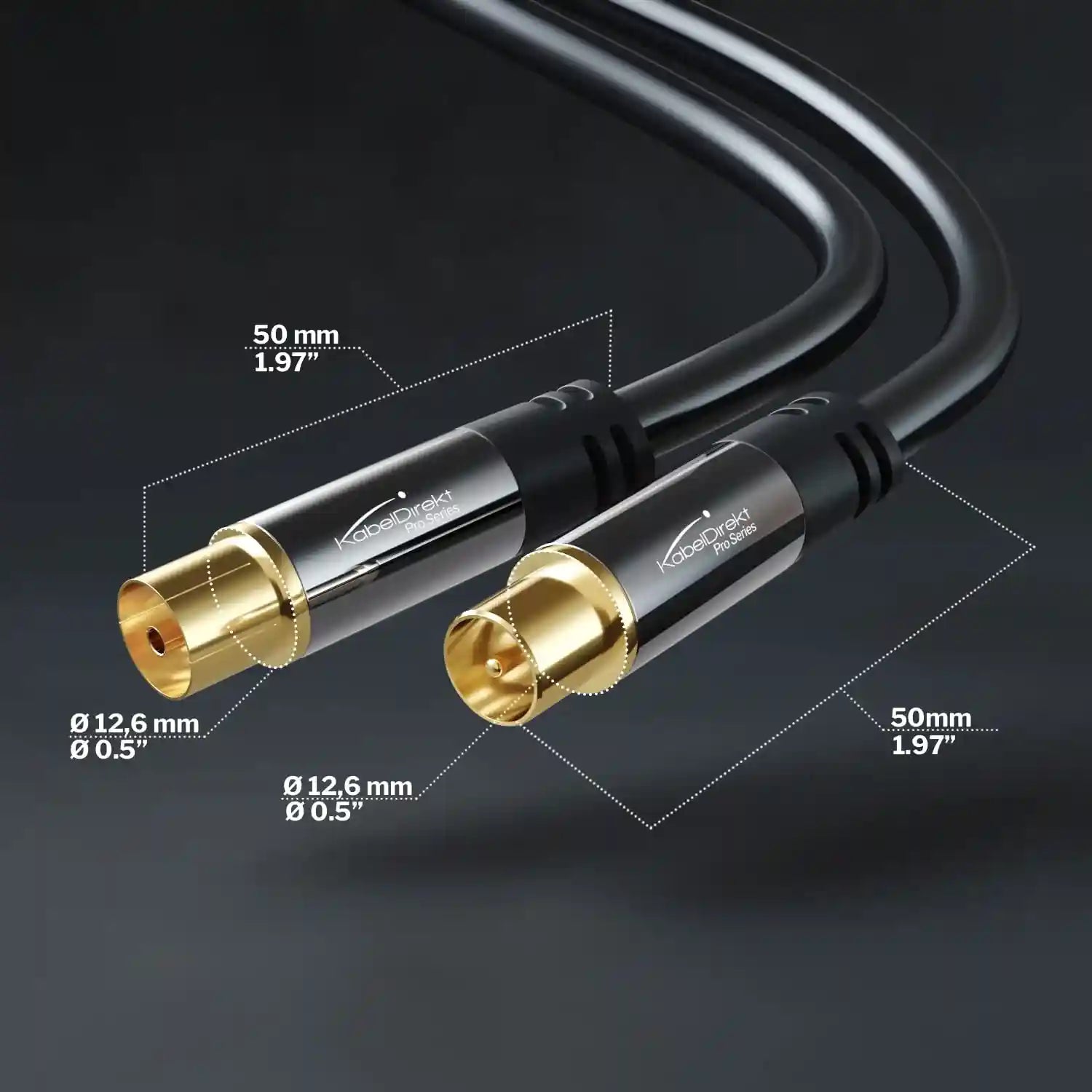 KabelDirekt – 4K TV Aerial Cable, Coaxial Cable – 20m – For Digital & Analogue TV, Metal Connectors – Available in 0.5-20m (Plug to Socket, for DVB-C/DVB-T/DVB-S, black) - Safqqa Egypt