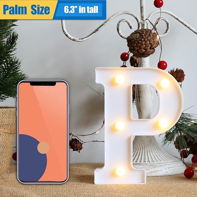 مضيئة باضاءة دافئة للديكور والحفلات p لمبة حرف