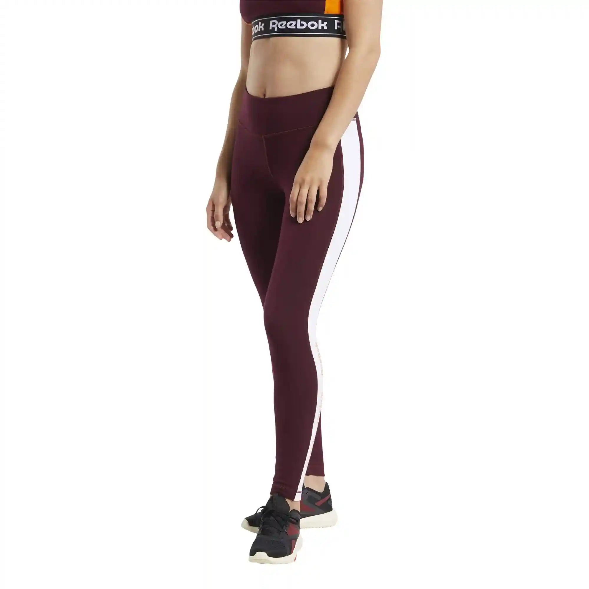 Reebok Legging femme Training Essentials Linear Logo, Dark Red - Safqqa Egypt