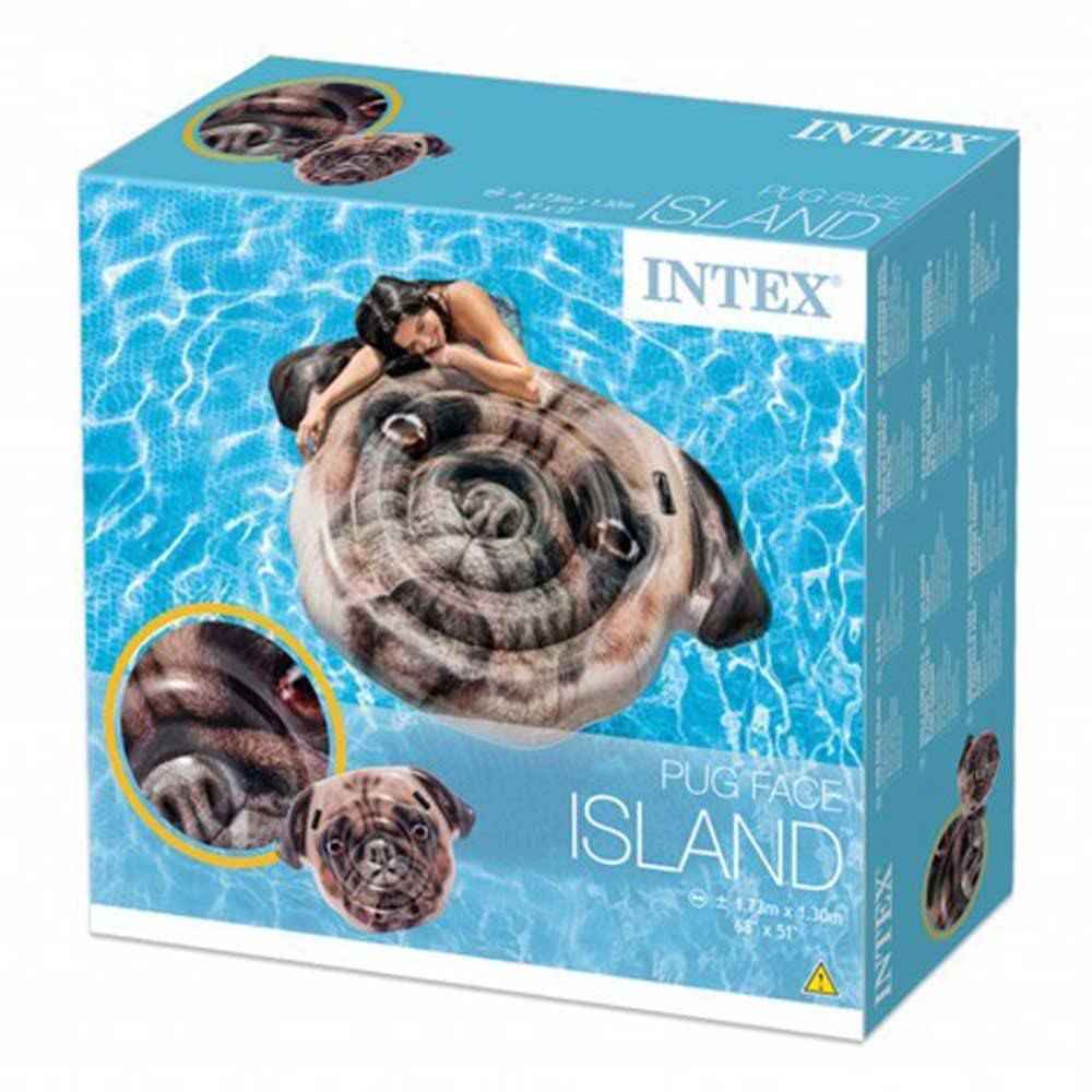 Intex Inflatable Pug Face Island Mattress Lilo 173Cm X 130Cm. Perfect For The Pool. - Safqqa Egypt