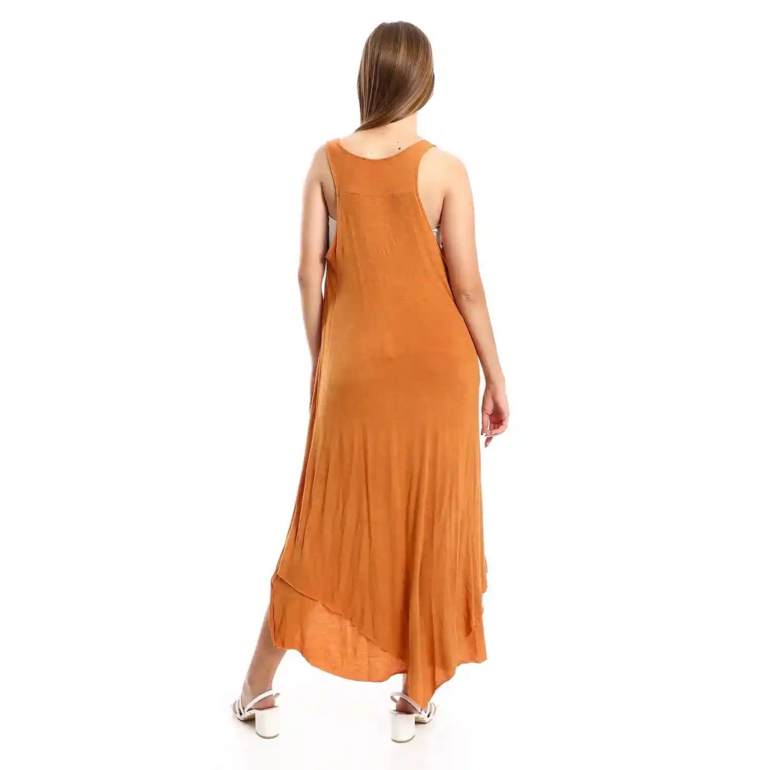 JAMILA Women High Low Deep Round Casual Dress - Safqqa Egypt