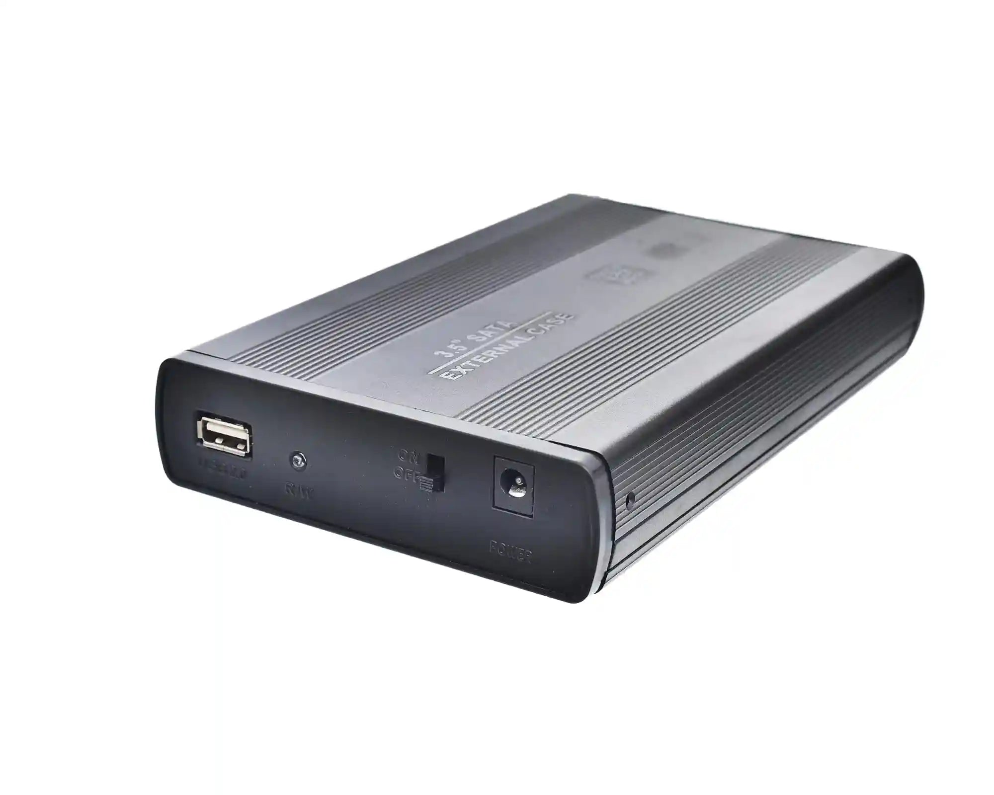 Metal External Case With Adapter And High Speed For 3.5 Inch Hard Disk Drive Enclosure - Black - Safqqa Egypt