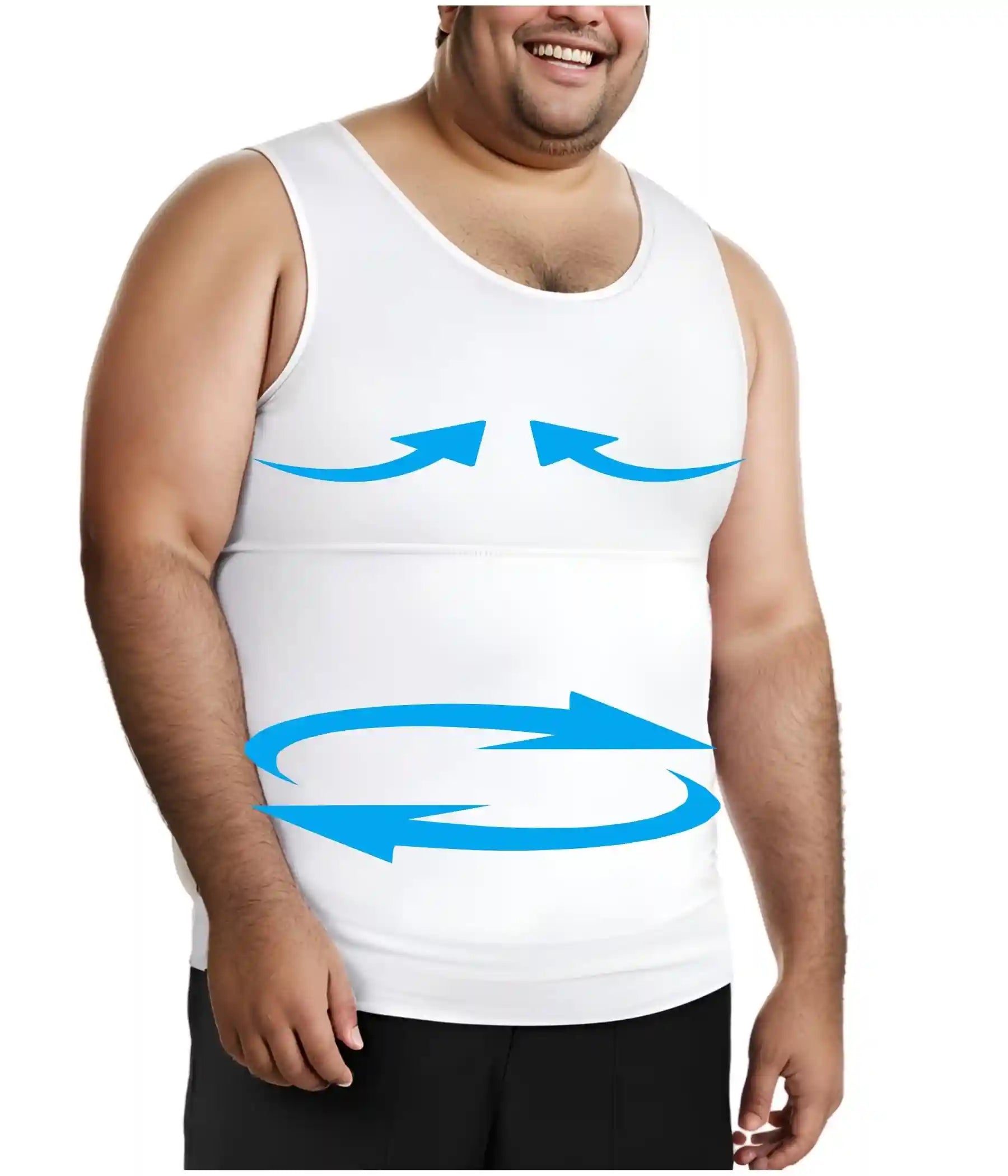 Henicepte Men Slimming Tummy Control Chest Compression Hide Gynecomastia Undershirt Shapewear - Safqqa Egypt