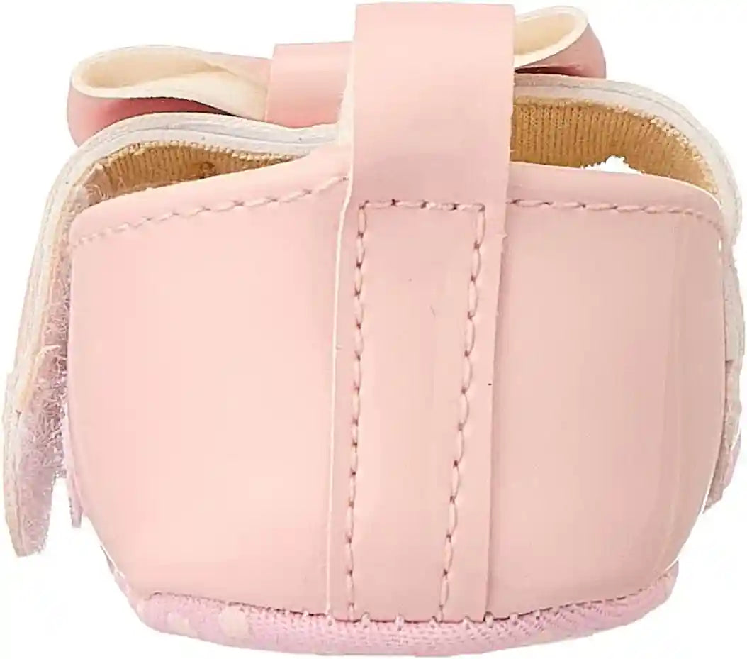 Mix & Max Front Bow Velcro Strap Shoes for Girls - Pink,0 - 6 Months - Safqqa Egypt