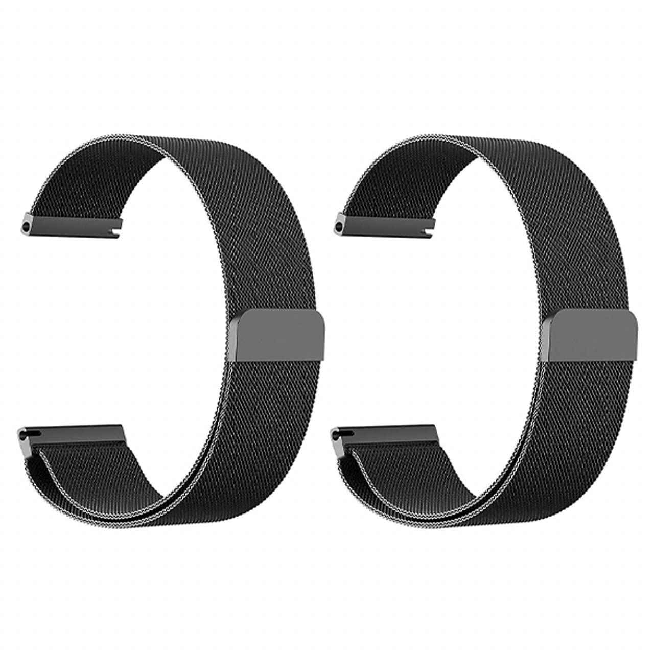 Strap Watch magnetic 2 pieces For Apple Watch size 20 black - Safqqa Egypt