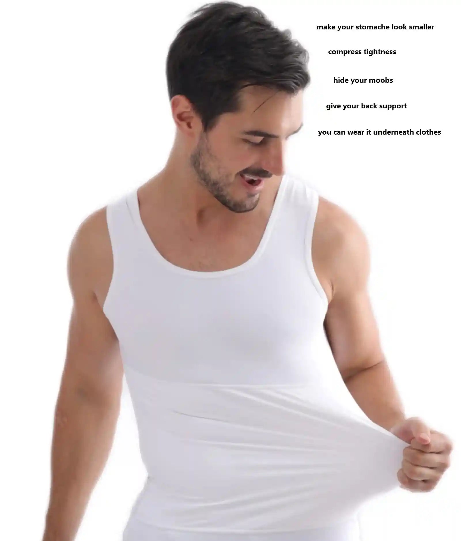 Henicepte Men Slimming Tummy Control Chest Compression Hide Gynecomastia Undershirt Shapewear - Safqqa Egypt