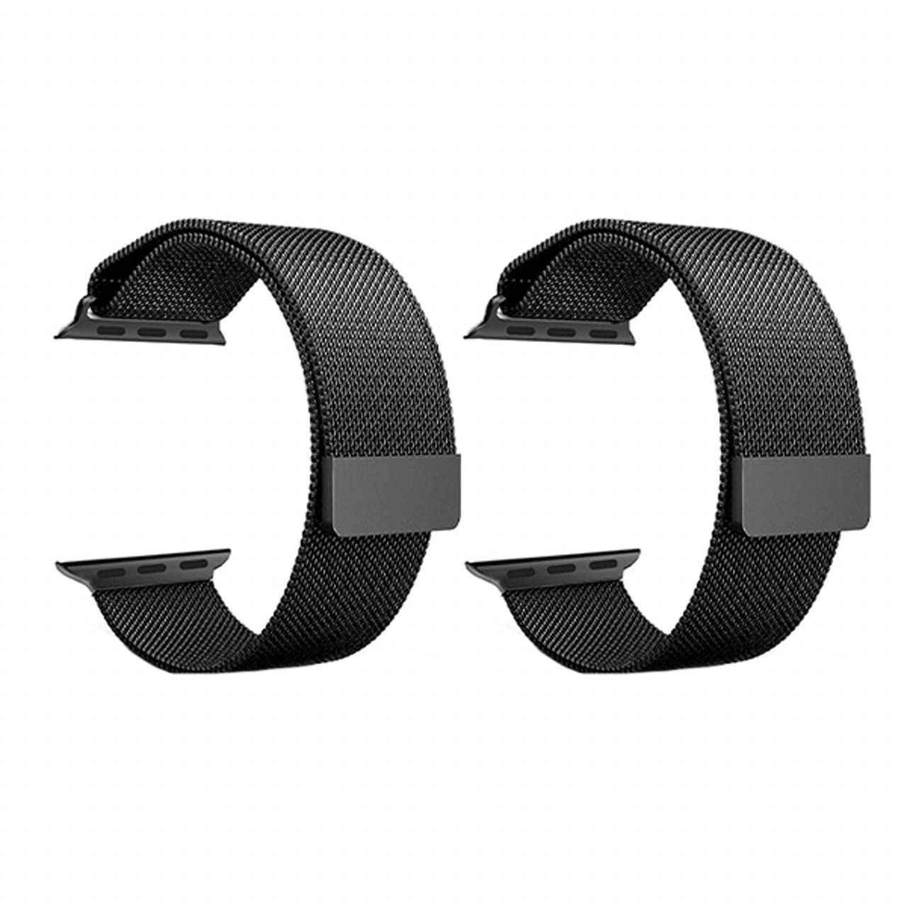 Strap watch magnetic 2pieces for apple watch size 38/40 black - Safqqa Egypt