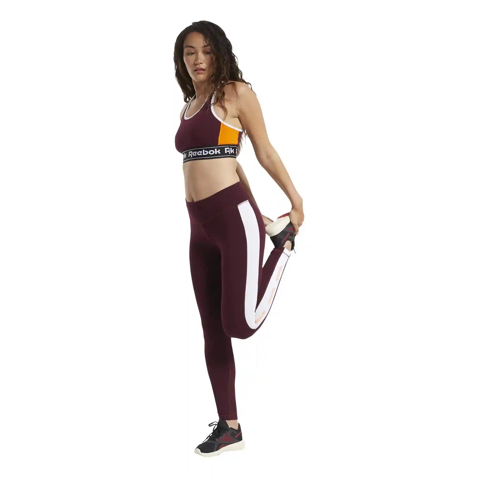 Reebok Legging femme Training Essentials Linear Logo, Dark Red - Safqqa Egypt