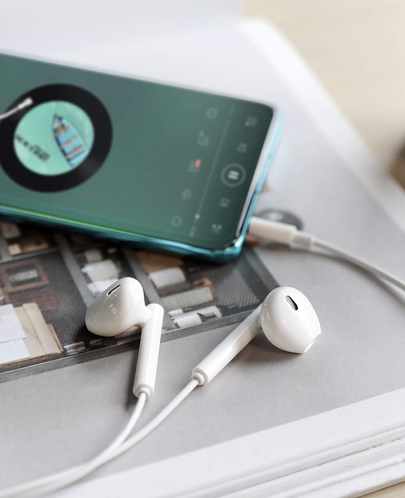 سماعة هوكو M64 – ميلوديوس بسلك وتحكم وميكروفون ميكروفون مدمج لإجراء المكالمات بدون استخدام اليدين