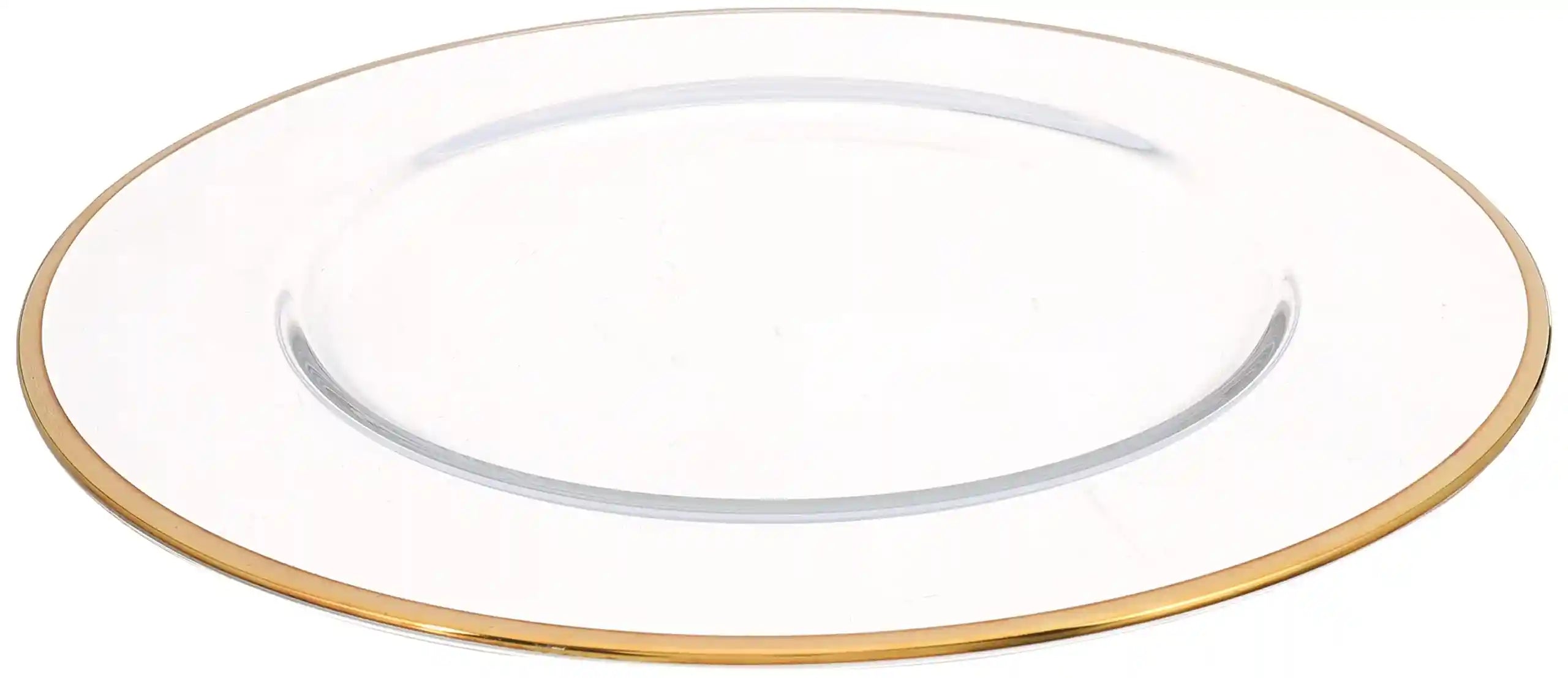 IVV-ARIA Charger Plate 32 cm Clear with Gold Line - Safqqa Egypt