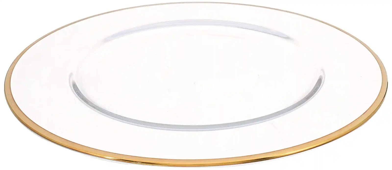 IVV-ARIA Charger Plate 32 cm Clear with Gold Line - Safqqa Egypt