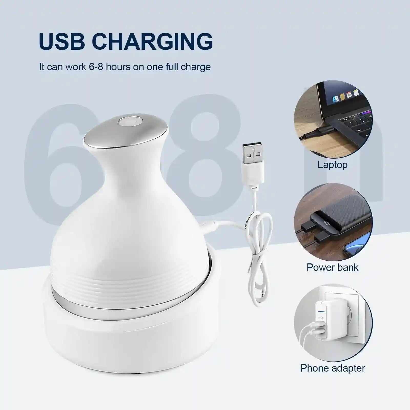 LIARTY White Electric Scalp Head Massager With 4 Removable Heads Attachments For Stimulating Hair Growth - Safqqa Egypt