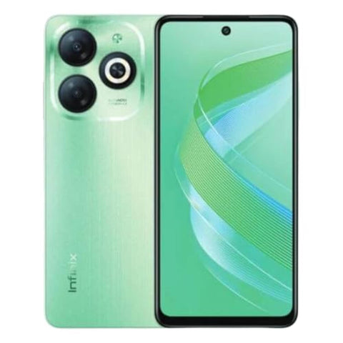 هاتف Infinix Smart 8 (RAM: 4+4GB, ROM: 128GB)، شاشة HD+ مقاس 6.6 بوصة، كاميرا خلفية مزدوجة بدقة 13 ميجابكسل مع مصباح حلقي، كاميرا أمامية بدقة 8 ميجابكسل، بطارية 5000 مللي أمبير، شريحة Nano SIM مزدوجة، Type-C، Android 13 - Crystal Green