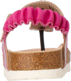 Bellino Flower Embellished Elastic Back Strap Thong Sandals for Girls