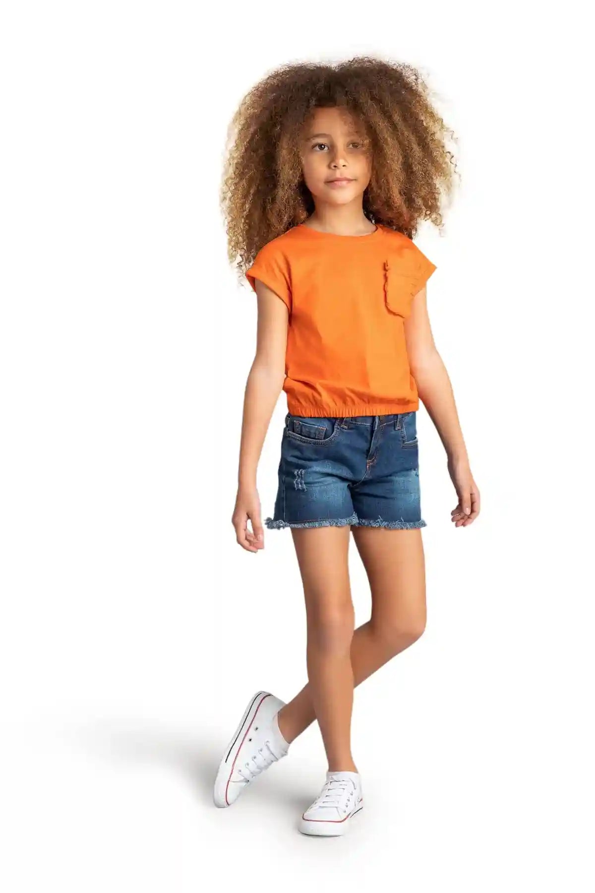 Concrete Girls' Blouse- Orange - Safqqa Egypt