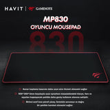 بادة ماوس للالعاب الالكترونية HV-MP830 من هافيت مواد ممتازة مع قاعدة مطاطية مضادة للانزلاق، 900 300 بوصة، 3 ملم، سوداء، بلاستيك
