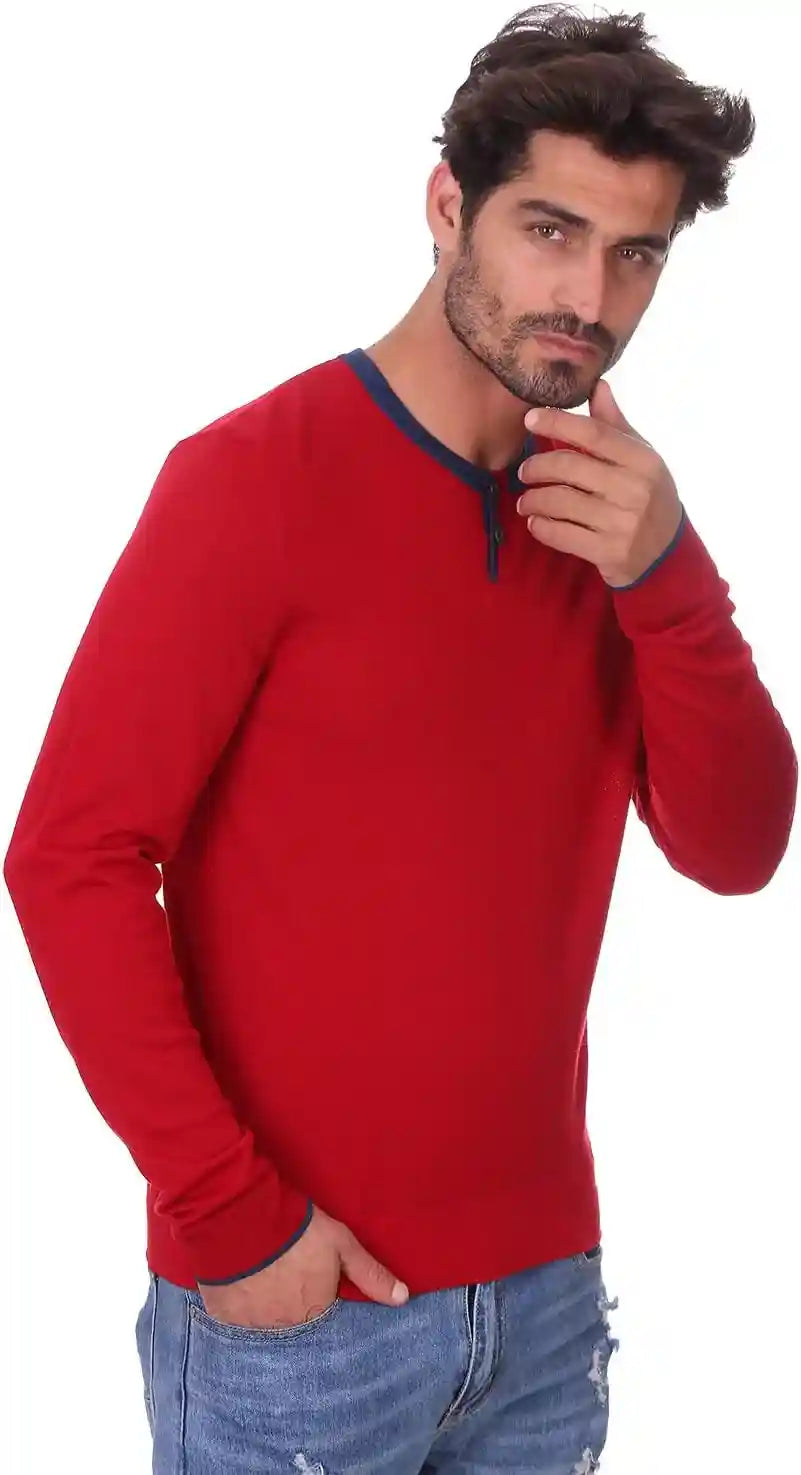 Faconnable Men's Pullover - Red - Safqqa Egypt