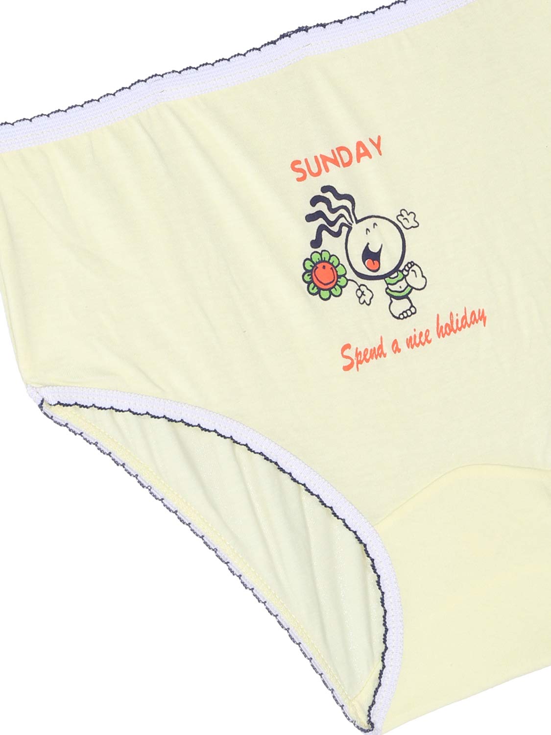 سروال نسائي عالي الخصر من ذهب قطن مطبوع بحافة مطاطية – باللون الأصفر تصميم عالي الخصر لتغطية مريحة وأناقة مثالية