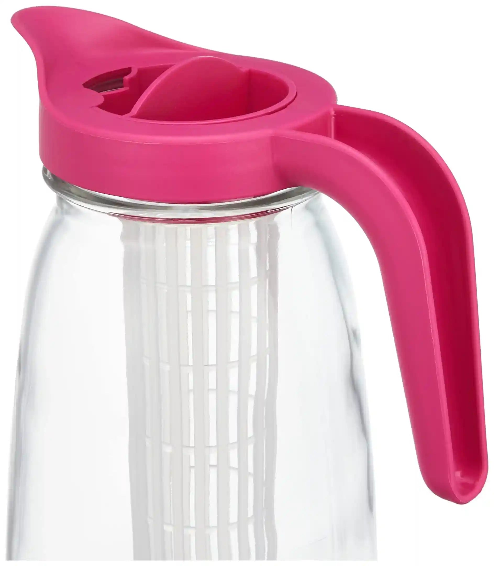 Borgonovo serving jug with filter, 1.5 liters -Pink & clear - Safqqa Egypt