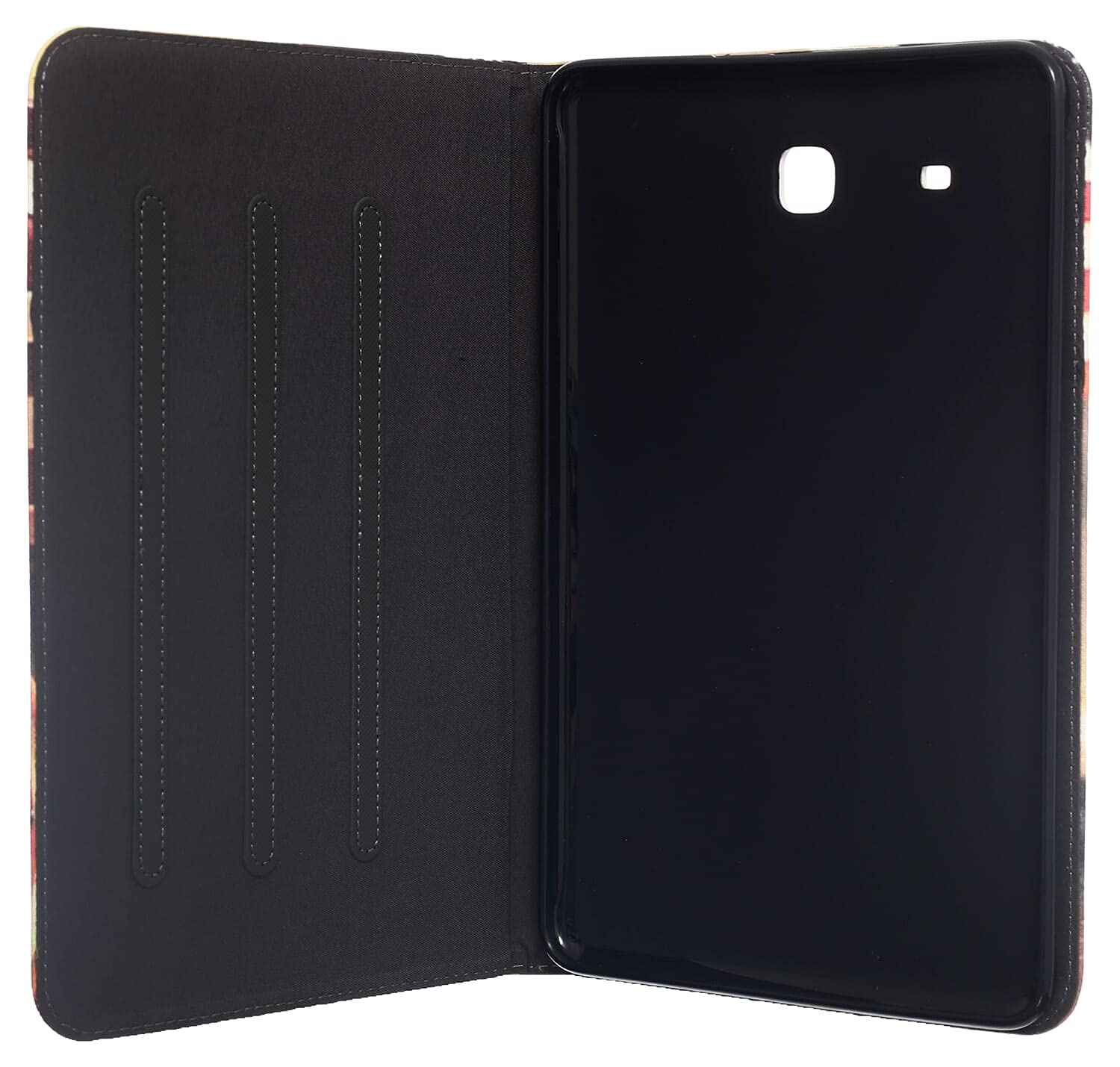 Fashion Case 360 Degree Full Protection Printed Leather Tablet Case for Samsung Galaxy T560, 9.6 inches - Multi Color - Safqqa Egypt