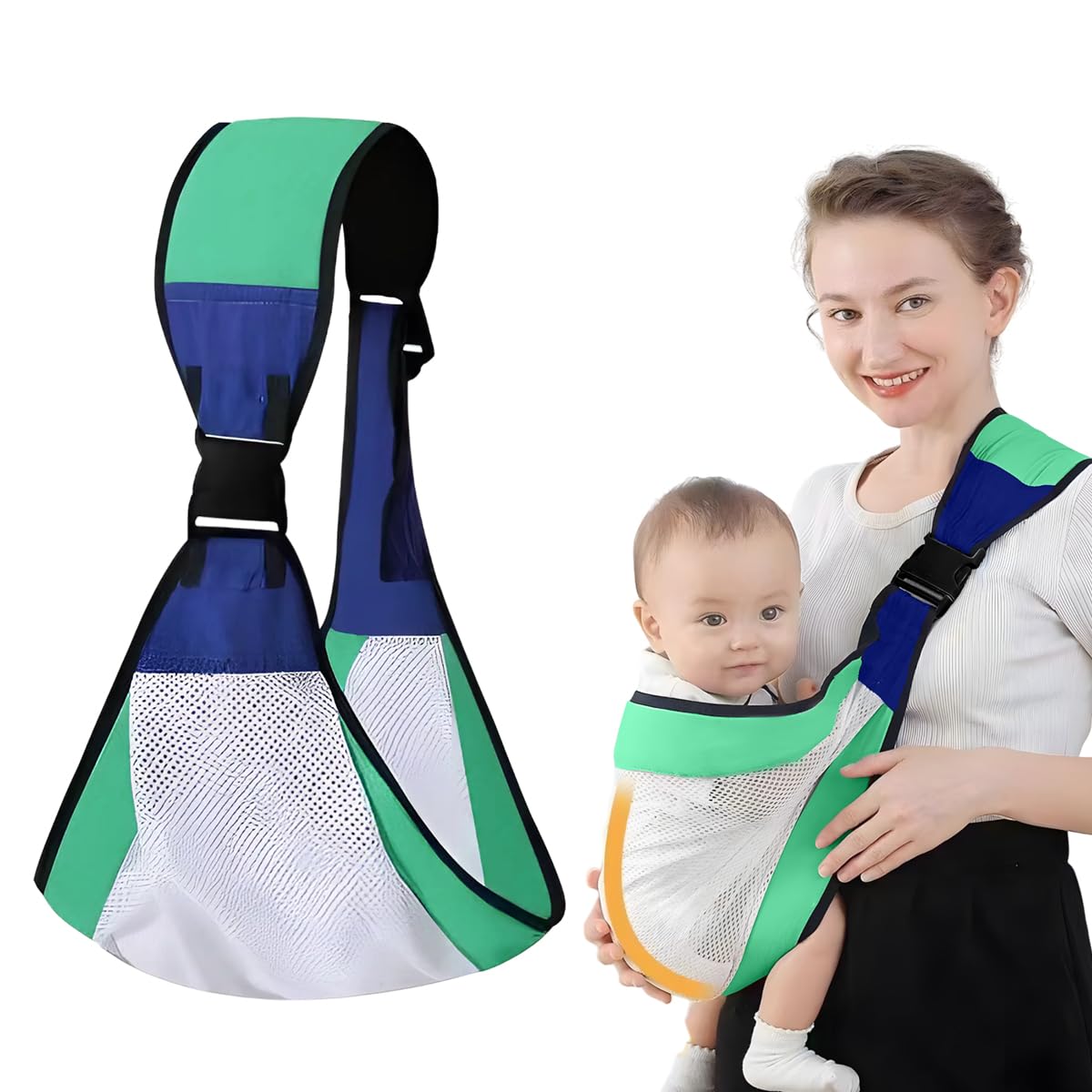 حامل الأطفال جينيريك هانسو مصمم خصيصًا من حديثي الولادة حتى مرحلة الطفولة، ليمنح الأم وطفلها الراحة والأمان. مصنوع من قطن ممشط قابل للتنفس لضمان التهوية والنعومة - بدون بوكس