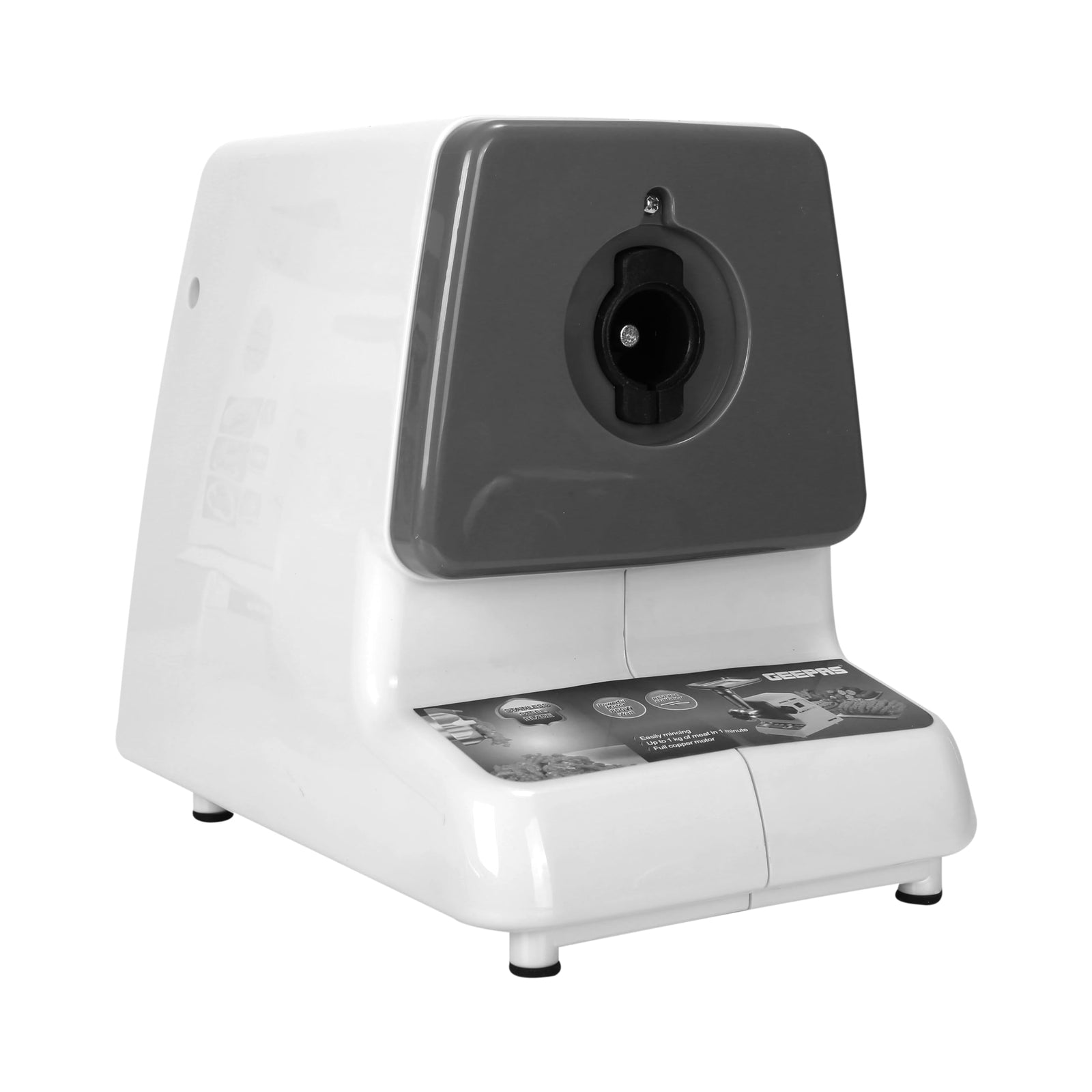 مفرمة اللحم جيباس GMG767 جهازاً قوياً وموثوقاً في المطبخ، صُمم لتسهيل عملية فرم اللحم بسرعة وسلاسة. تتميز بوظيفة عكس الاتجاه التي تمنع انسداد اللحم