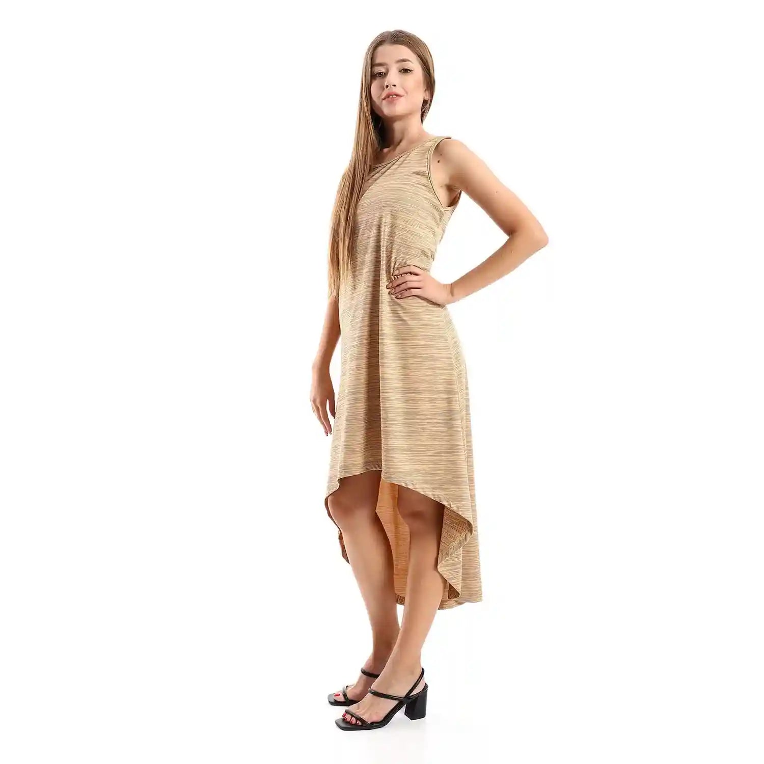 JAMILA Women High Low Sleevless Casual Dress DRESS - Safqqa Egypt