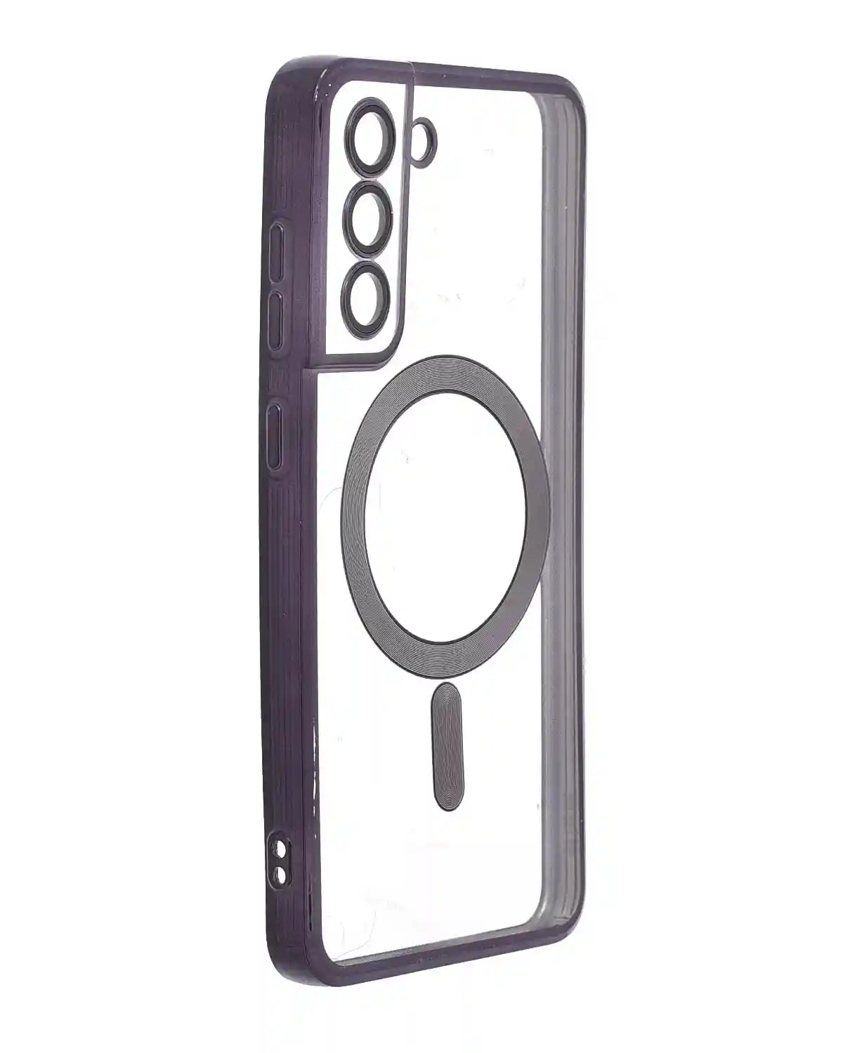 Generic Silicone High Quality Back Phone Protection Case With Safety Silicone Edges And Magsafe Function Compatible For Samsung Galaxy Note S21 FE - Black Transparent - Safqqa Egypt