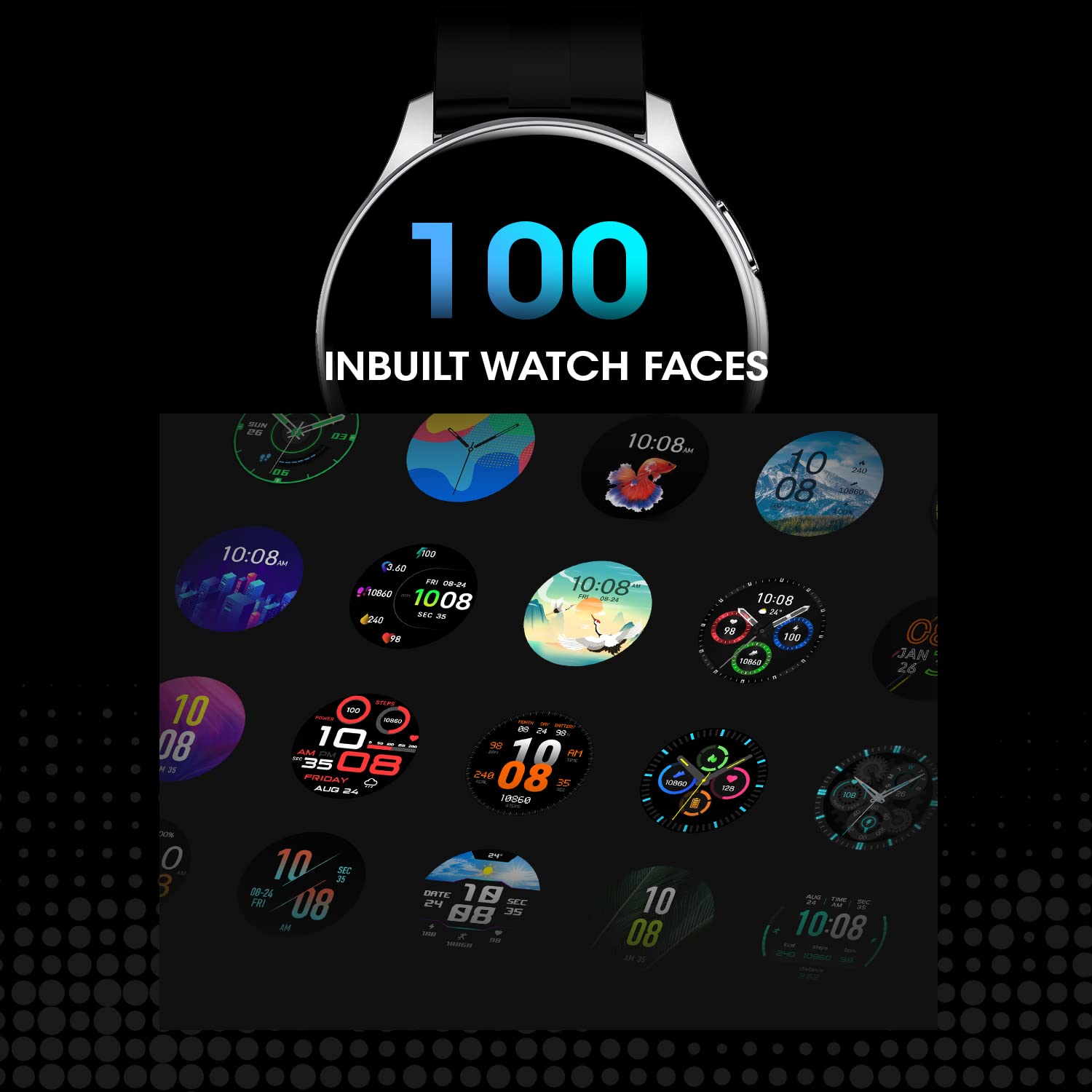 ساعة  الذكية مزودة بالعديد من الميزات لعشاق اللياقة والتكنولوجيا. تحتوي على شاشة AMOLED بحجم 1.39 بوصة ودقة 454x454 مع وضع العرض الدائم لتجربة رؤية واضحة دائمًا. تدعم المكالمات عبر البلوتوث، -به خرابيش