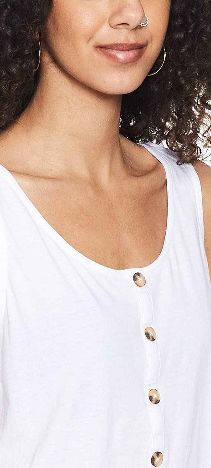 Matalan Plain Front Buttons Sleeveless Round Neck Top for Women - Safqqa Egypt