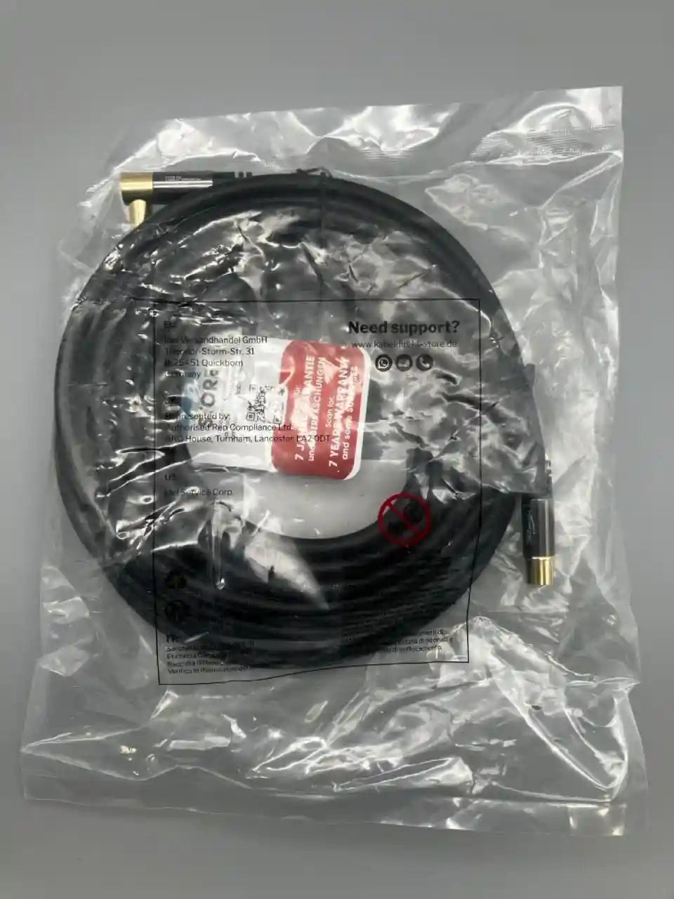 KabelDirekt – 4K TV Aerial Cable, Coaxial Cable, 90° Angled/Straight – 10m – Digital/Analogue – Available in 0.5-20m (Straight Socket/Angled Plug, DVB-C/DVB-T/DVB-S, black) - Safqqa Egypt