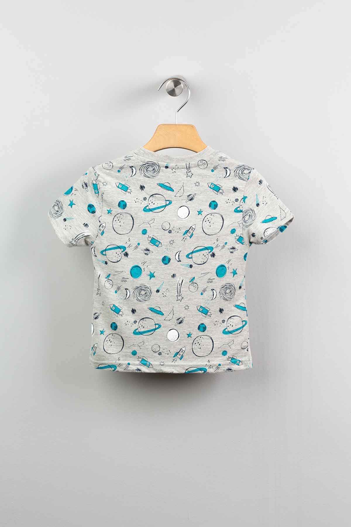 CONCRETE 1-Piece Pyjama T-Shirt for Boys, Grey - Safqqa Egypt