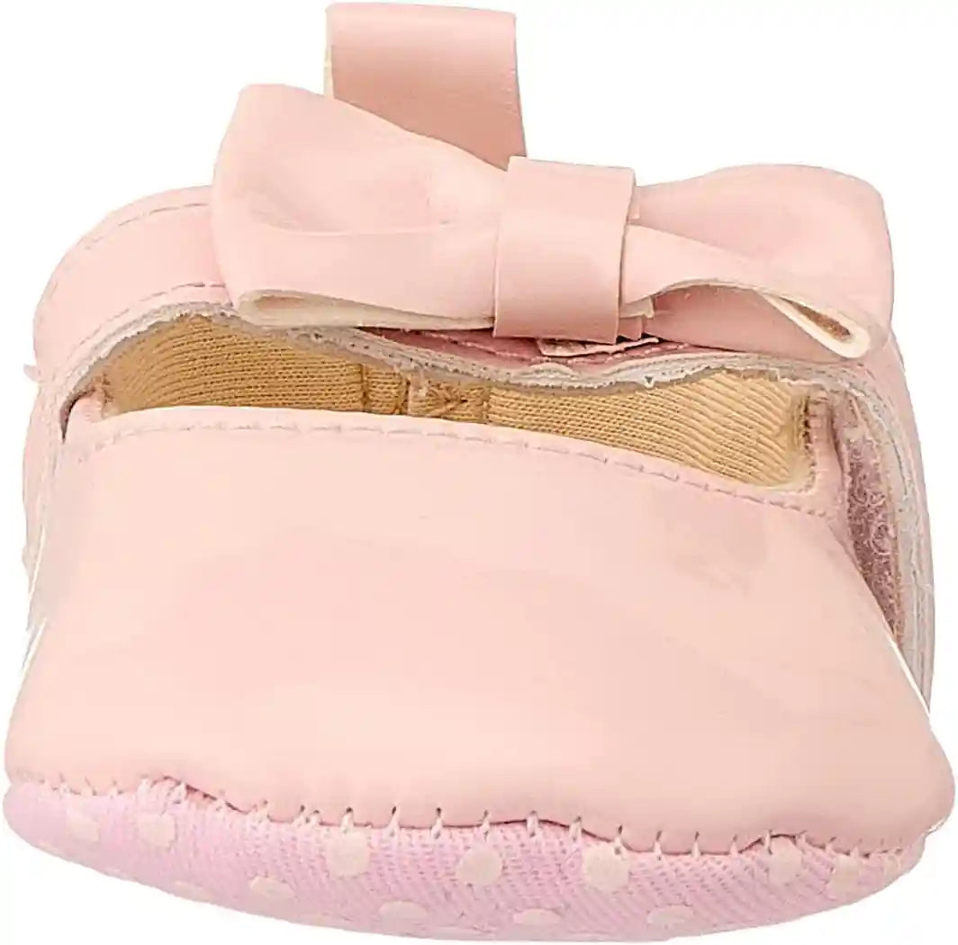 Mix & Max Front Bow Velcro Strap Shoes for Girls - Pink,0 - 6 Months - Safqqa Egypt