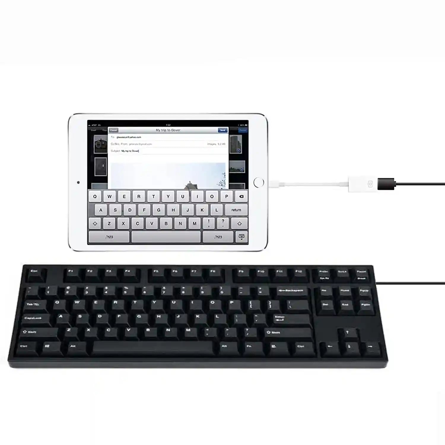 Wahbite Lightning to USB Camera Adapter – USB 3.0 OTG Cable for iPhone/iPad, Plug & Play, Supports Flash Drives, Card Readers, MIDI, Keyboards & More – White - Safqqa Egypt