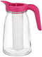 Borgonovo serving jug with filter, 1.5 liters -Pink & clear - Safqqa Egypt