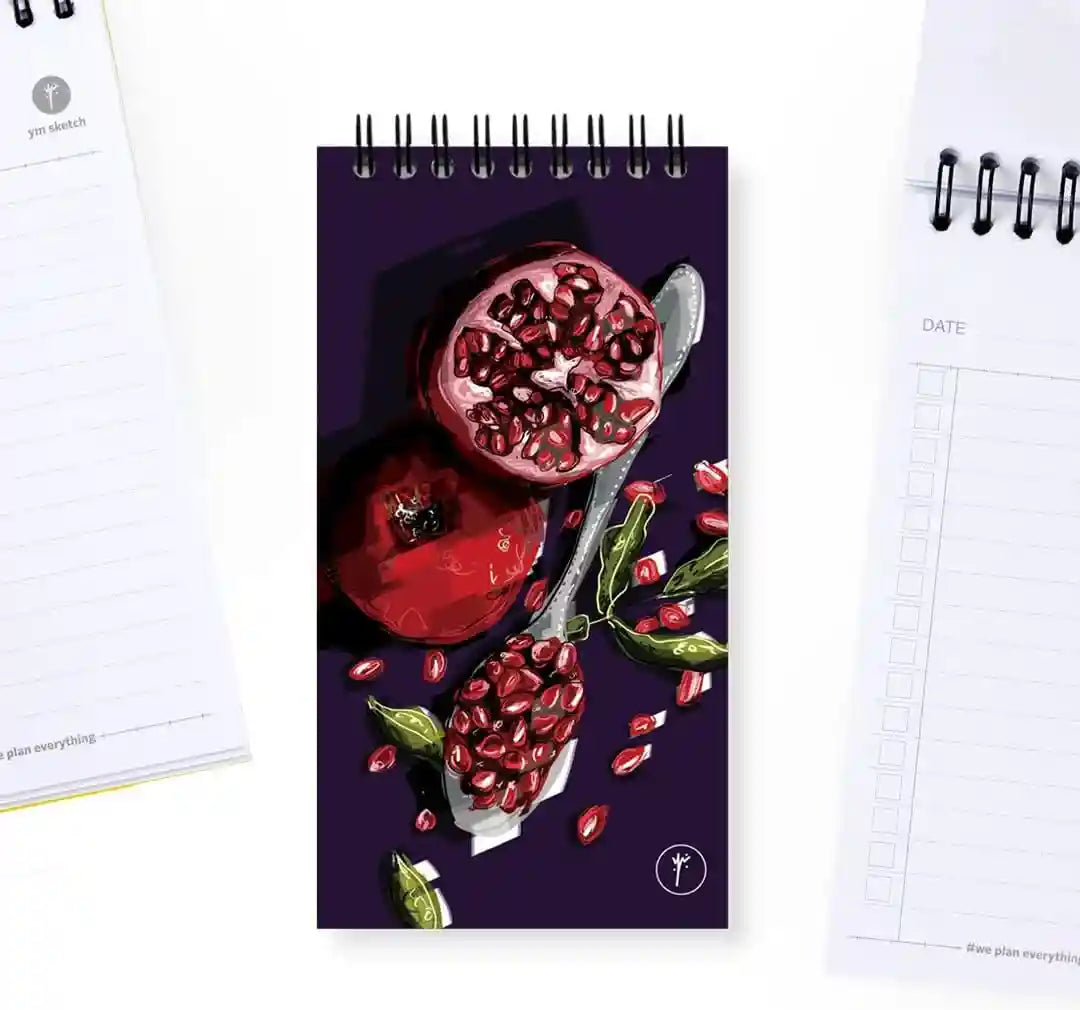 YM Sketch 1148 Notebook To Do List - 80 Sheets, Size (8.5 x 16 cm) Pomegranate - Safqqa Egypt