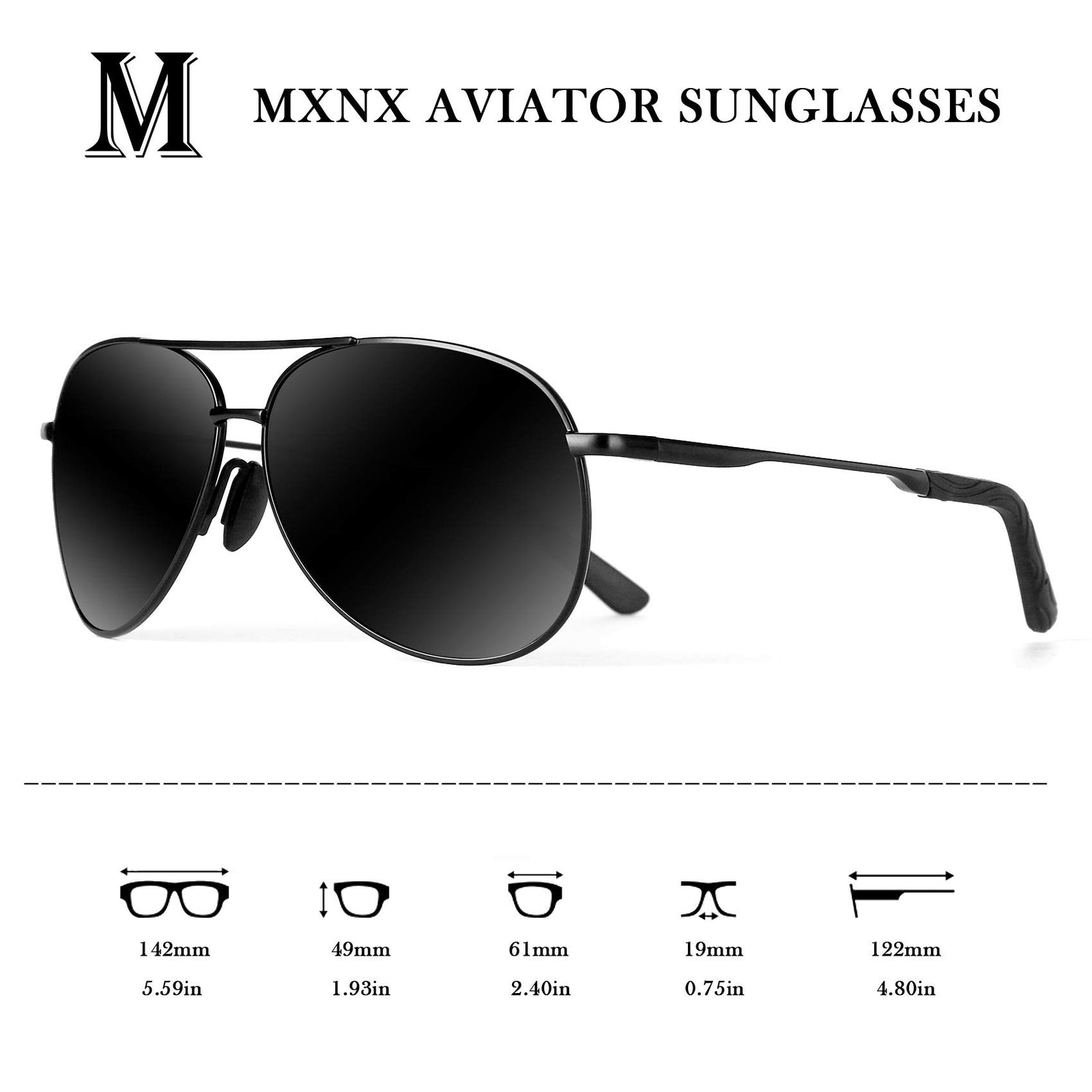 mxnx Aviator Sunglasses for Men Polarized Women UV Protection Lightweight Driving Fishing Sports Unisex glasses MX208