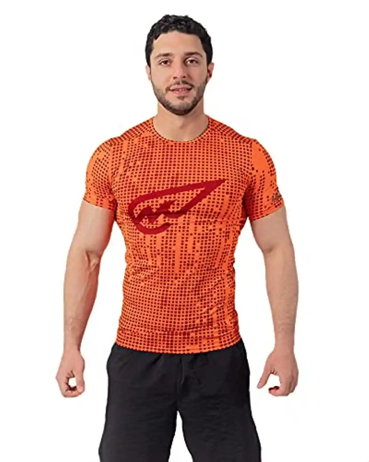 Magma Polyester Printed Round Neck Short Sleeves Sport T-Shirt for Men - Safqqa Egypt