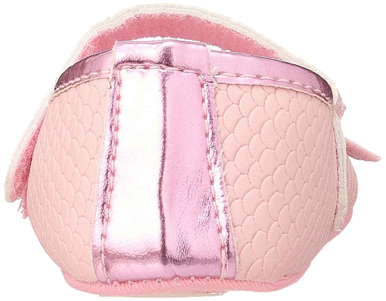 Mix & Max Embossed Pattern Front Bow Velcro Strap Shoes for Girls - 0 - 6 Months - Safqqa Egypt