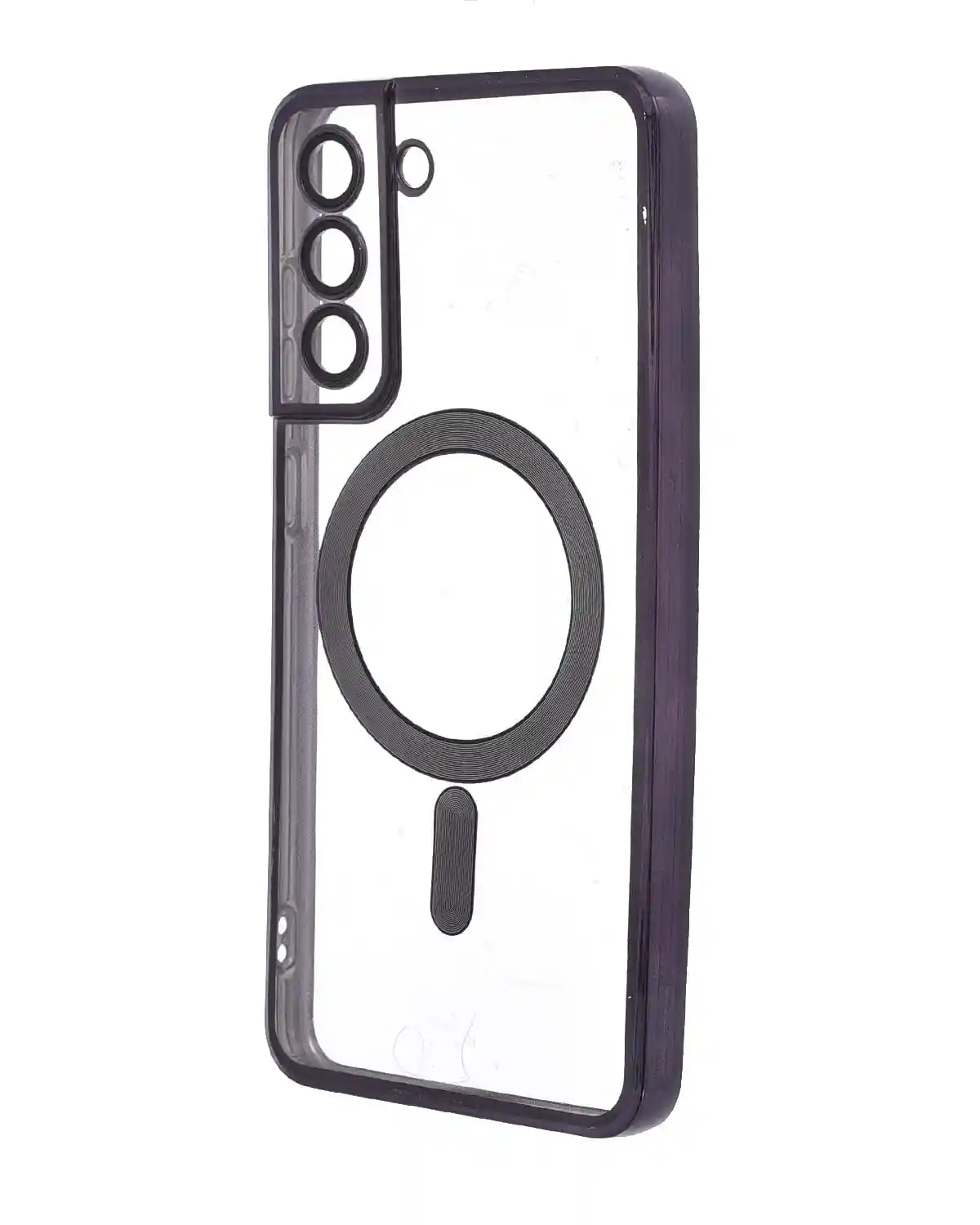 Generic Silicone High Quality Back Phone Protection Case With Safety Silicone Edges And Magsafe Function Compatible For Samsung Galaxy Note S21 FE - Black Transparent - Safqqa Egypt