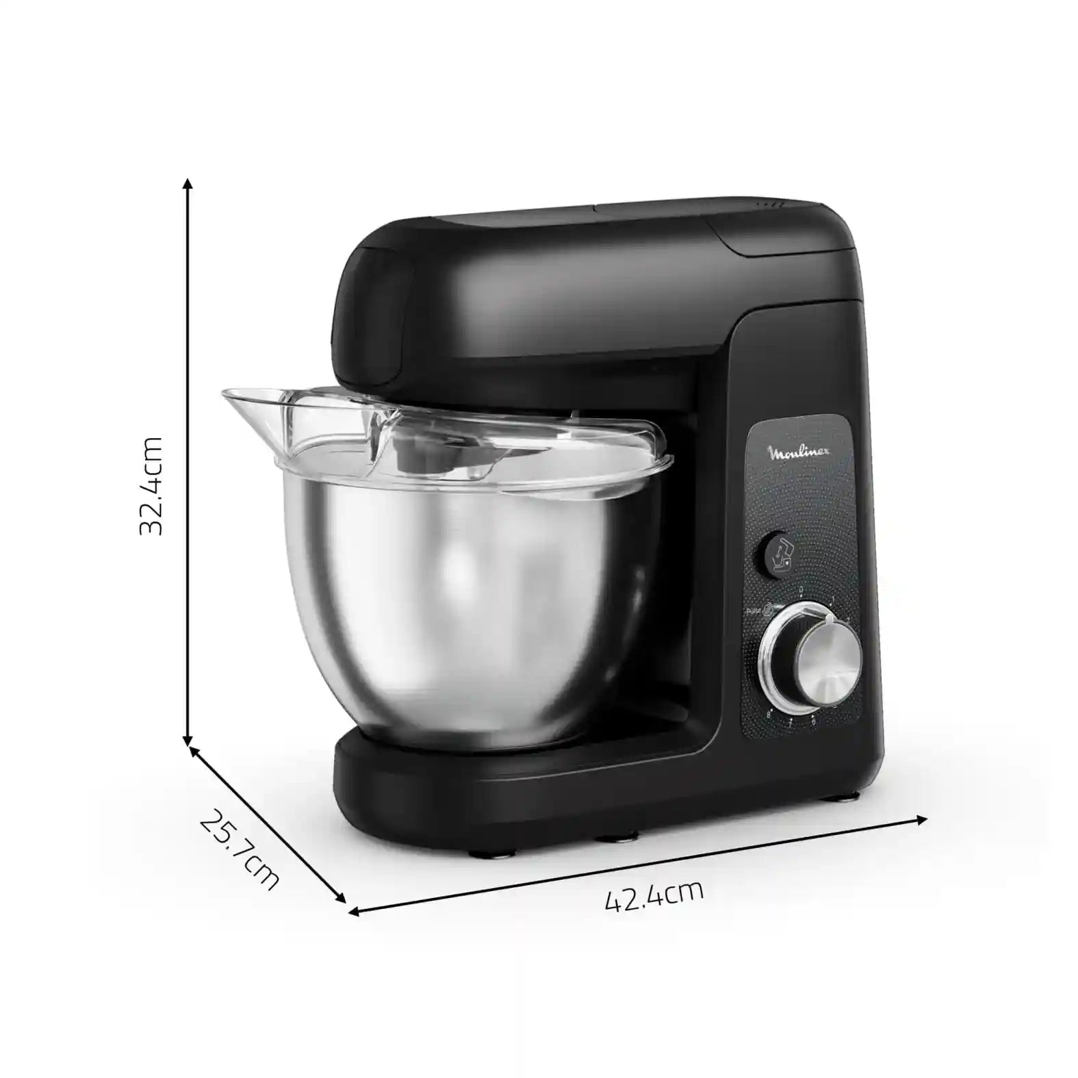 Moulinex Kitchen Machine | Bake Partner| 1100 W | Stand Mixer | 4.8 L Bowl | 8 Speeds + Pulse Function | Durable Performance | BakeGood Accessory Kit |QA525827 - Safqqa Egypt
