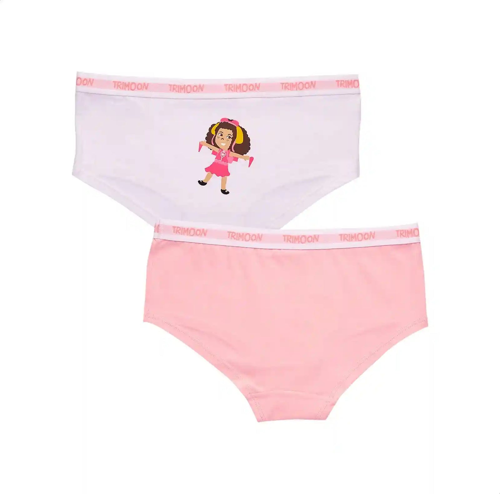 Trimoon Lila Flies Elastic-Waistband Solid & Cartoon-Print Hipster Panty Set for Girls - 2 Pieces - Safqqa Egypt